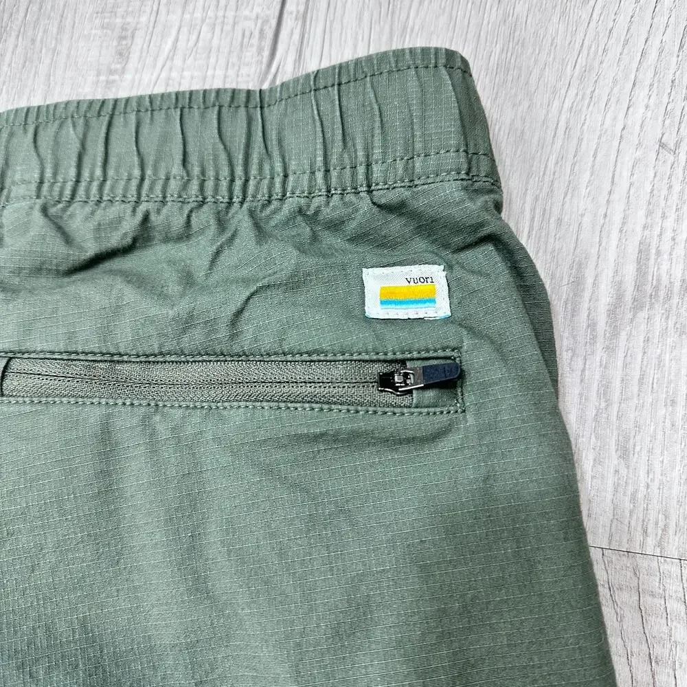 Vuori Womens Medium Ripstop Pants Green Organic Cotton Stretch - Picture 9 of 10